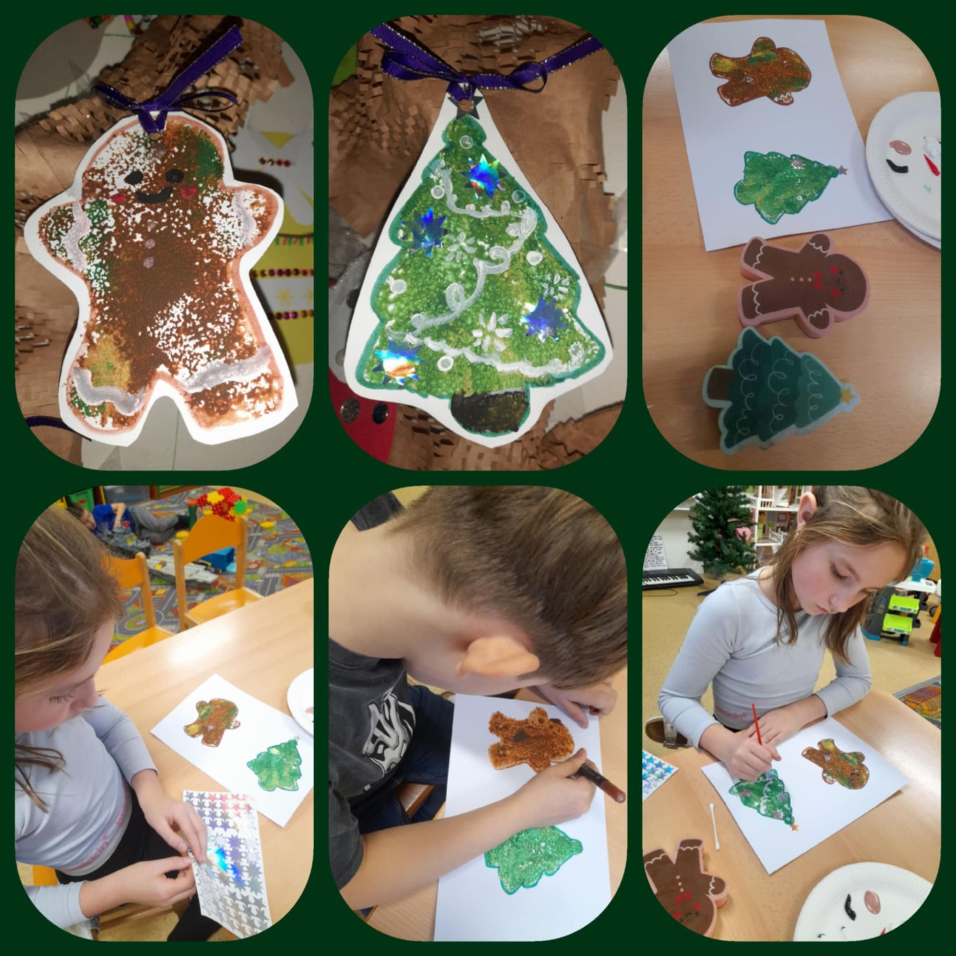 vánoční houbičky na nádobí využité trochu jinak...obtisky